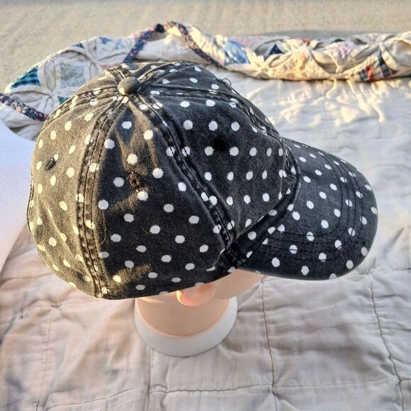Black and White Fun Fashion Polka Dotted Baseball Cap Unlimited Possibilties - Picture 7 of 9
